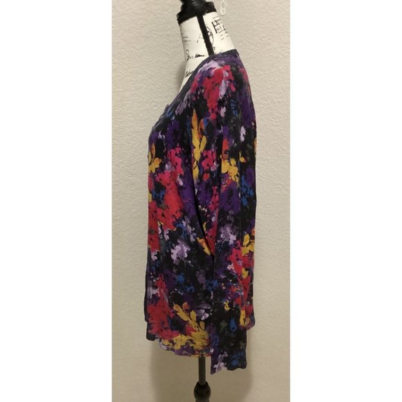 89th Madison Colorful Abstract Print Cardigan Sweater Size 2X - Picture 3 of 5